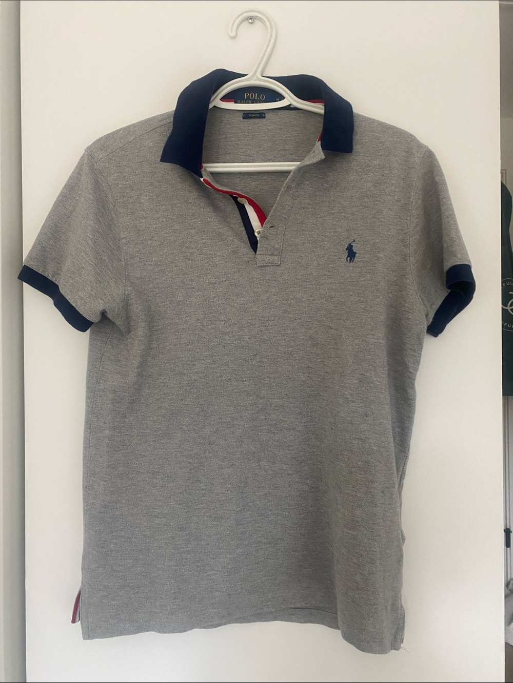 Polo by Ralph Lauren Grey Polo with Navy Trim